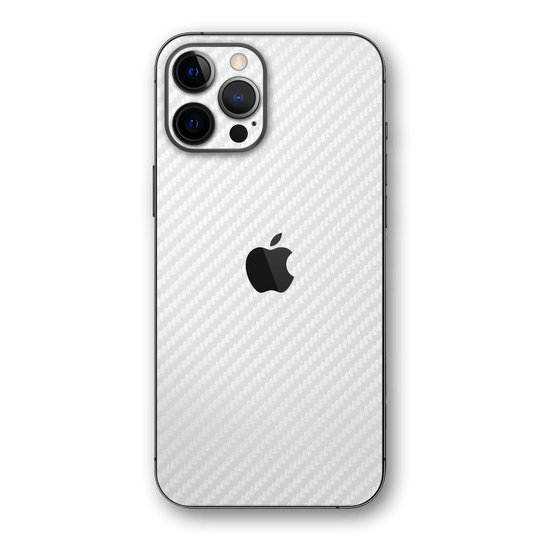 iPhone 12 PRO 3D Textured CARBON Fibre Skin - WHITE - Premium Protective Skin Wrap Sticker Decal Cover by QSKINZ | Qskinz.com