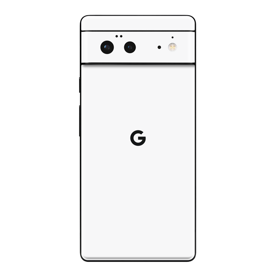 Google Pixel 6 Gloss Glossy Jet White Skin Wrap Sticker Decal Cover Protector by EasySkinz | EasySkinz.com